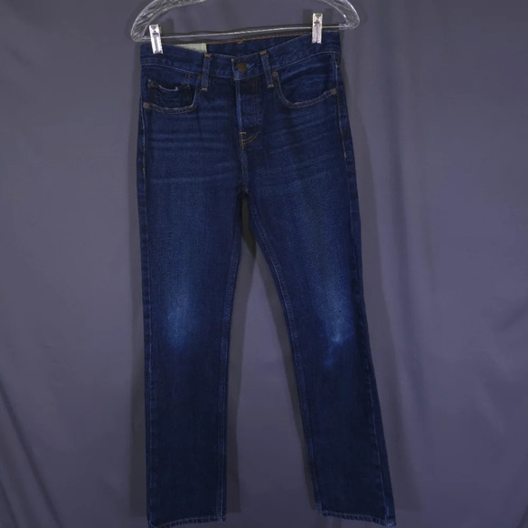Hollister Slim Straight Denim Jeans Men's Size 28x30 Dark Wash Button Fly - Picture 1 of 8